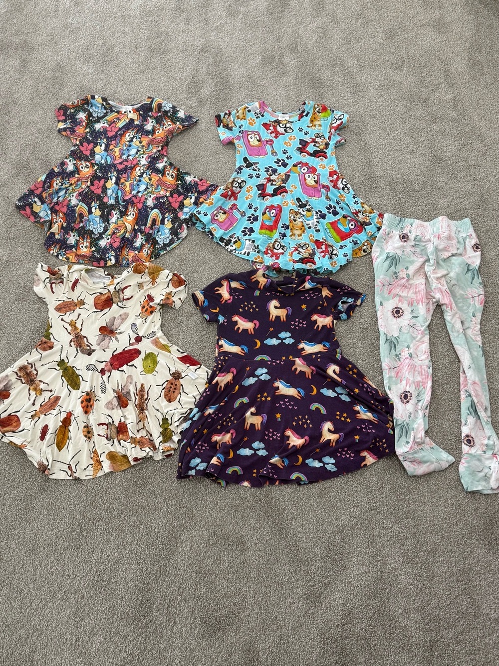 Vi & Jax Girls Size 6/7 Bundle – Bluey, Unicorns & 5 Pieces